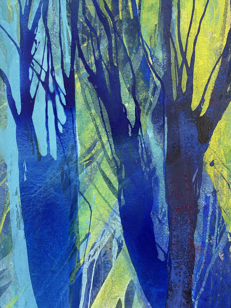 Bäume, acrylic on canvas by Else Streifer-Schröck