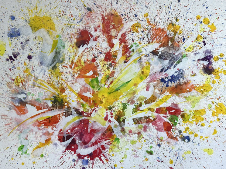 Darf's ein Blumenstrauß sein, acrylic on canvas by Else Streifer-Schröck