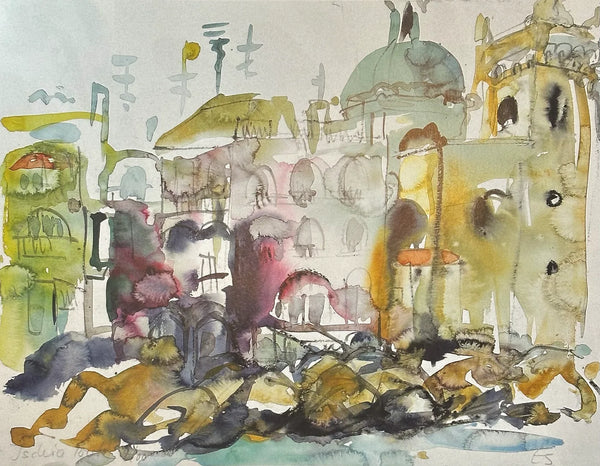 Ischia, watercolour on paper by Else Streifer-Schröck, 2000