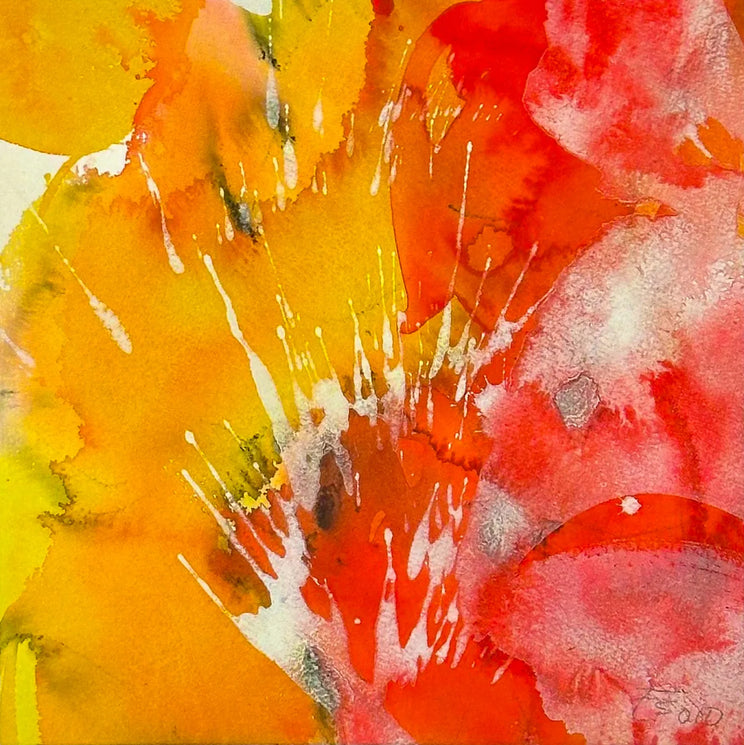 Red and Yellow, watercolour on paper by Else Streifer-Schröck, 2010