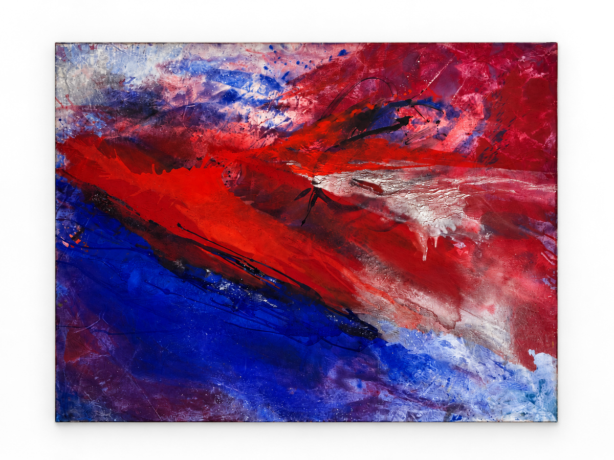 Vulkan auf Guatemala, acrylic on canvas by Else Streifer-Schröck